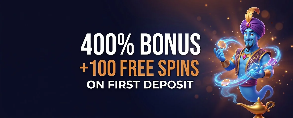 Golden Genie welcome offer — 400% bonus and 100 free spins